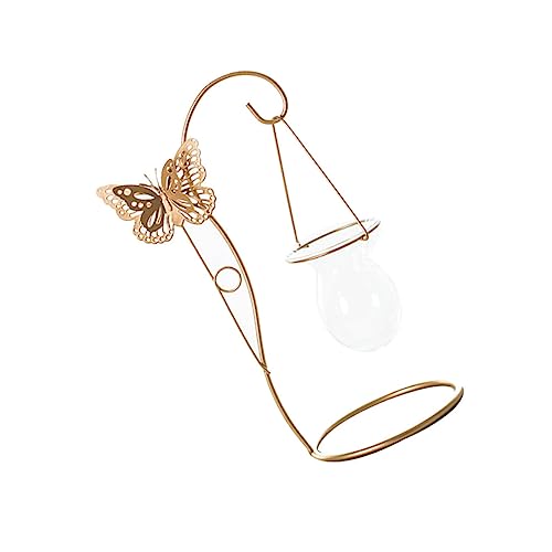 Sosoport 1 Stück Desktop -Dekoration Hängende Vase Vermehrungsgefäße Pflanzen Vasen Wohnkultur Pflanze hydroponische Vase einmachgläser kunstpflanze Wohndekoration Eisenhandwerk Golden von Sosoport