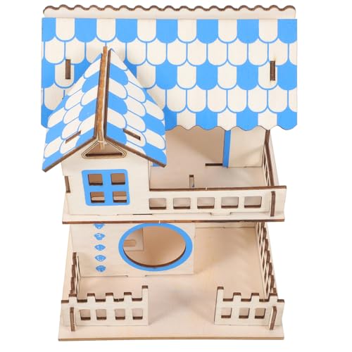 Sosoport Hamster Doppelstöckiges Hamsterhaus Aus Holz Mit Klettergerüst Haustier-Chinchilla-Villa von Sosoport