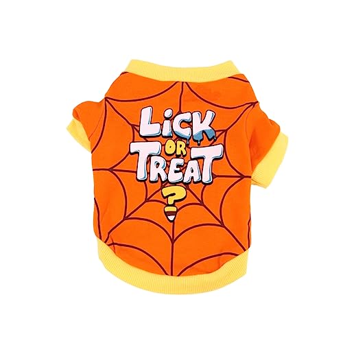Sosoport Halloween Haustier Kleidung Cartoon Druck T-Shirt Für Kleine Und Mittelgroße Hunde Katzen Polyestermaterial Weichlich Bequem Sosoport Halloween Haustier Kleidung Cartoon Druck T-Shirt Für Kleine Und Mittelgroße Hunde Katzen Polyestermaterial Weichlich Bequem von Sosoport