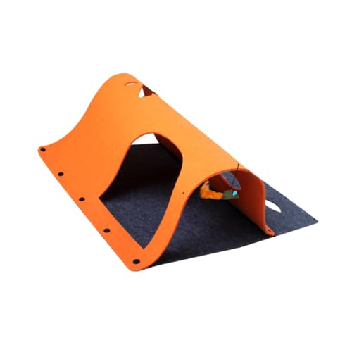 Sosoport 1 Stück Katzentunnel Katzen bettchen katzenbett Multifunctional pet Toy Prop katzenkorb cat Bed Haustier Katzen-Donut-Tunnel Katzen -Tunnelspielzeug Katzenversteck Filzstoff Orange von Sosoport