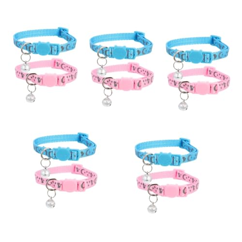 Sosoport 10stücke Reflektierendes Katzenhalsband Mit Glocke Verstellbar Strapazierfähig Für Katzen Und Sicherer Bruchmechanismus von Sosoport
