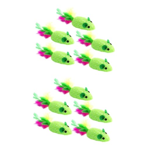 Sosoport 10stücke Teiliges Woven Mouse Spielzeug Für Katzen Interaktives Katzenspielzeug Mit Bunten Federn Zieht Die Aufmerksamkeit Ihrer Katze Sich Und Schützt Möbel Vor Kratzern von Sosoport