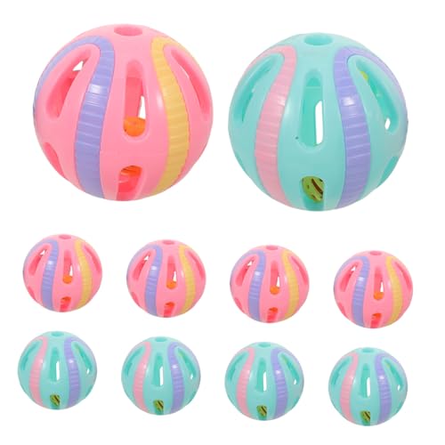 Sosoport 10 Stück Teiliges Katzenspielzeug mit Glöckchen Interaktive Spielbälle für Katzen und Kätzchen Fördert Bewegung und Langlebig Bunte Farben für Indoor-Unterhaltung von Sosoport