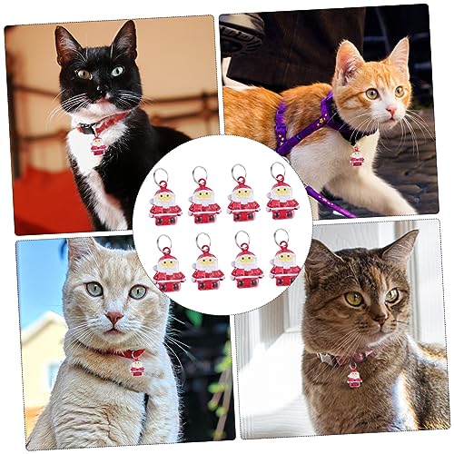 Sosoport 10stücke Haustierglocken Weihnachtsmann-Form Glocken Eisenmaterial Pet Halskette Cartoon Anhänger DIY-Glocken-Accessoire Für Täglichen Gebrauch von Sosoport