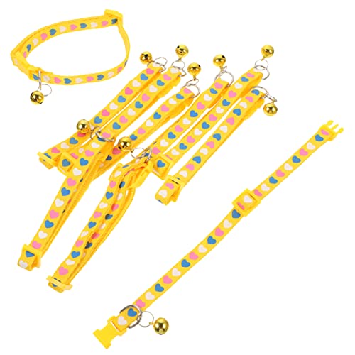 Sosoport 10stücke Herz-Muster Haustierhalsband Dekoratives Katzen Und Hundehalsband Mit Glocke Geeignet Für Kätzchen Und Hauskatzen Für Alltag Und Feiertage von Sosoport
