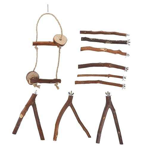 Sosoport Vogel Sitzstangen Ständer für Papageien 10 Stück Holz Vogel Spielzeug für Nymphensittich Käfig Sosoport Vogel Sitzstangen Ständer für Papageien 10 Stück Holz Vogel Spielzeug für Nymphensittich Käfig von Sosoport