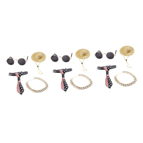 Sosoport 3sets Halskette Metall Kette Haustier Krawatte Mode Haustier Schmuck Für Katze 4 Stücke * 3 von Sosoport