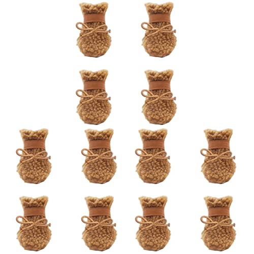 Sosoport 12stücke Winter Hunde Schneeschuhe Teilig rutschfeste Hundeschuhe Für Outdoor-aktivitäten Warm Und Bequem Braun von Sosoport
