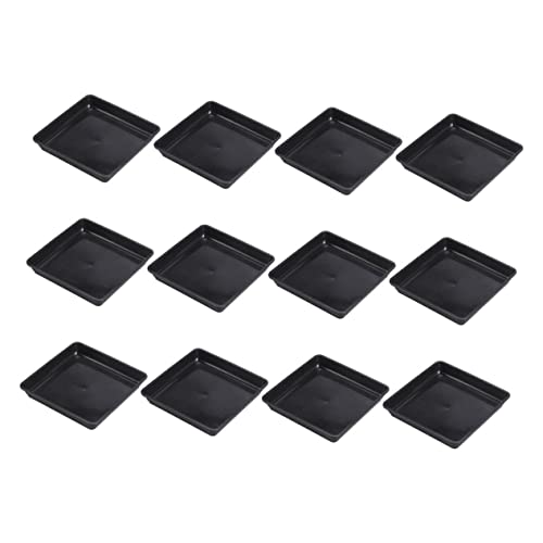 Sosoport 12 Stücke Quadratische Form Blumentopf Basis Blumentopf Untertassen Blumentopf Platten für Garten Becken Tablett von Sosoport
