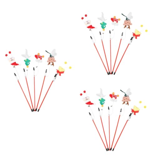 Sosoport 3er-Sets Katzenspielzeug Weihnachts-Teasing-Sticks Interaktives Katzen-Teaser-Spielzeug Für Spaß Und Bewegung 5 Stück * 3 Sosoport 3er-Sets Katzenspielzeug Weihnachts-Teasing-Sticks Interaktives Katzen-Teaser-Spielzeug Für Spaß Und Bewegung 5 Stück * 3 von Sosoport