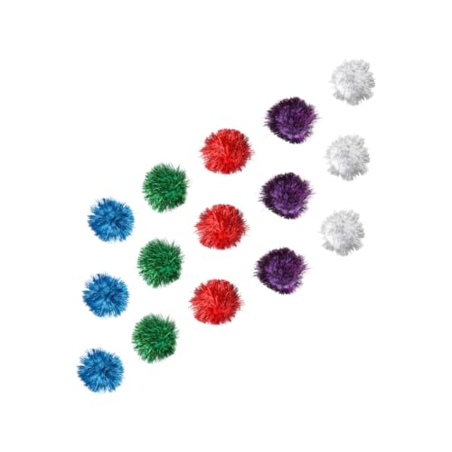Sosoport 15 Stück Teiliges Katzenspielzeug mit Funkelball Interaktive Spielsachen für Katzen und Aktivität von Kätzchen Zufällige Farben Zufällige Farbe von Sosoport