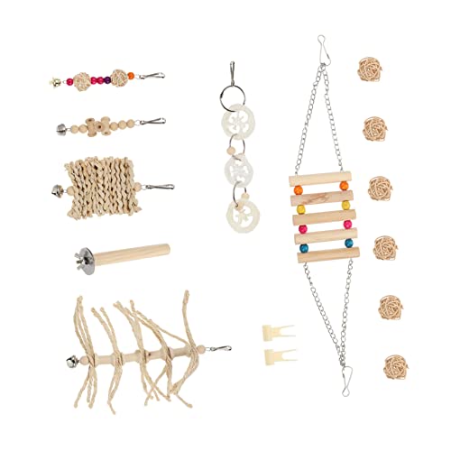 Sosoport 15stücke Teiliges Set Vogelspielzeug Für Papageien Praktische Kauspielzeuge Und Schaukeln Für Nymphensittiche Wellensittiche Und Andere Vögel Fördert Spiel Und Beschäftigung von Sosoport