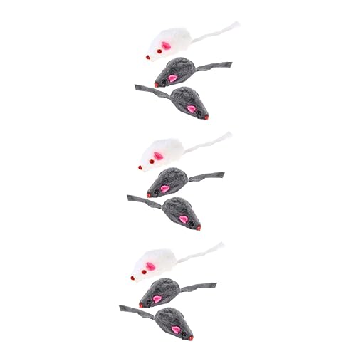 Sosoport 18 STK Spielzeug für Haustiere Mäuse-Katzenspielzeug interaktiv Plüschtiere Fell porristas funnytoys Funny Toys Katzenspielzeug Mäuse Spielzeug mit Geräuschen Haustierzubehör von Sosoport