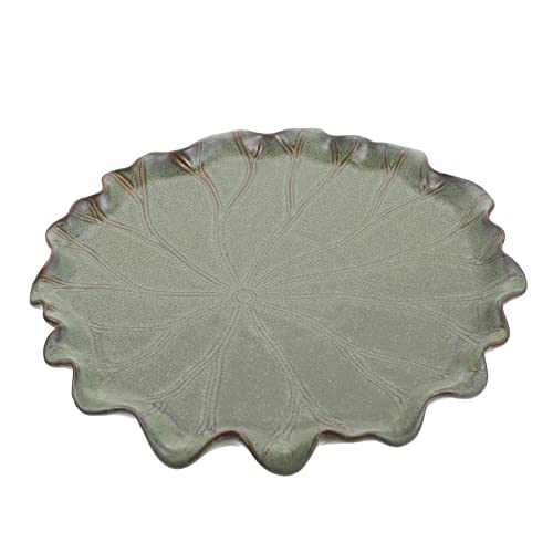 Sosoport 27 cm Keramik Lotusblatt Pflanze Untertasse Tablett Blumentopf Platte Gartenarbeit Tabletts Einfache Design Praktische Verwenden von Sosoport
