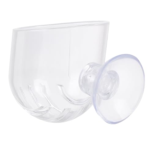 Sosoport 1Stk roter Warmer Speiseteller Futterring für Fische Katzenfutter Red Worm Fish Feeder Haustier Fischglas Suction Cup saugnäpfe saugkorb Futterschale rote Vorräte Transparent von Sosoport