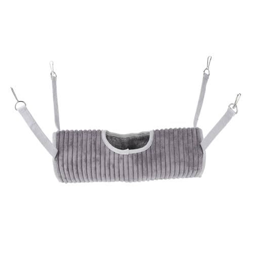 Sosoport 1stk Tierische Hängematte Praktisches Nest Zum Aufhängen Für Haustiere Kleintierversteck Chinchilla-höhle Ratte Schläft Hängematte Für Kleintiere Igel Zubehör Grey Polyester von Sosoport