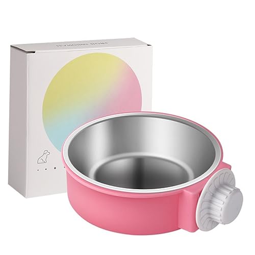 Sosoport Hängender Napf Für Hunde Und Katzen Edelstahl-Set Für Tierfutter Und Wasser Doppelfunktion Einfache Installation von Sosoport