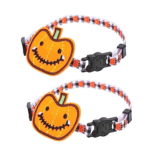 Sosoport 2 STK Halloween Haustierhalsband Katzen-/hundehalsband Kürbismotiv Leicht und Dekorativ für Ihr Haustier von Sosoport