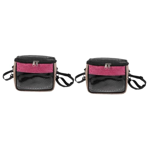 Sosoport 2 STK Hamster Tasche Reisetaschen Outdoor-Igel-Handtasche Hamster Tragetasche Ratten Outdoor-Tasche Kleintiertransporter Haustier Chinchilla Rosa Reisen Diagonale Spannweite von Sosoport