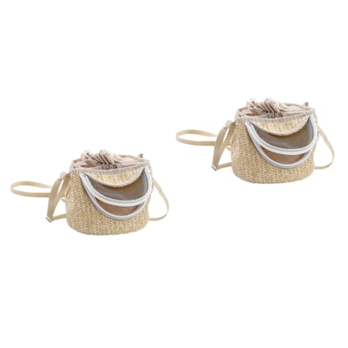 Sosoport 2stücke Transporttasche Für Haustiere Atmungsaktive Tragetasche Für Hamster Kleine Nagetiere Warm Und Bequem Für Reisen Und Ausflüge Mit Modischem Strohwoven-Design Und Sosoport 2stücke Transporttasche Für Haustiere Atmungsaktive Tragetasche Für Hamster Kleine Nagetiere Warm Und Bequem Für Reisen Und Ausflüge Mit Modischem Strohwoven-Design Und von Sosoport