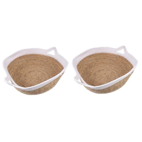 Sosoport 2 Stücke Rattan Katze Korb Betten Katze Bett Haustier Schlaf Nest Komfortable Haustier Schlaf Sosoport 2 Stücke Rattan Katze Korb Betten Katze Bett Haustier Schlaf Nest Komfortable Haustier Schlaf von Sosoport