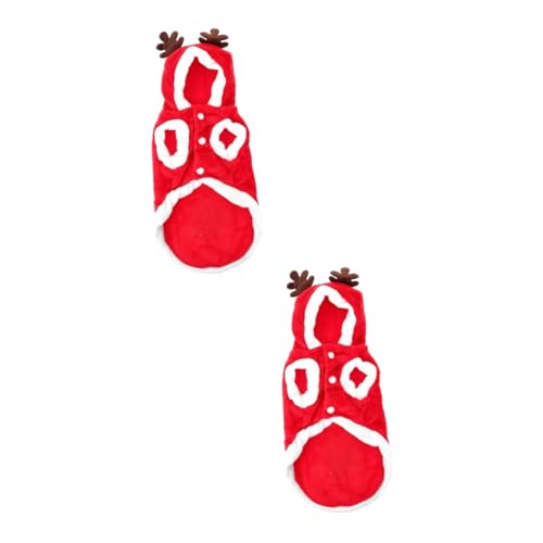 Sosoport 2 STK Hundeweihnachtskleidung Cosplay-Kleidung für Hunde weihnachtskostüme für Haustiere Weihnachts hundepullover Dog Christmas Costume Kleider Weihnachtsmann-Kostü Weihnachten von Sosoport