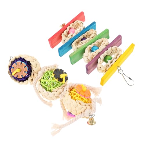 Sosoport 2stücke Rattan Vögel Spielzeug Für Papageien Hängendes Kauspielzeug Und Schaukeln Für Käfige Sicheres Und Langlebiges Zubehör Für Wellensittiche Und Nymphensittiche von Sosoport