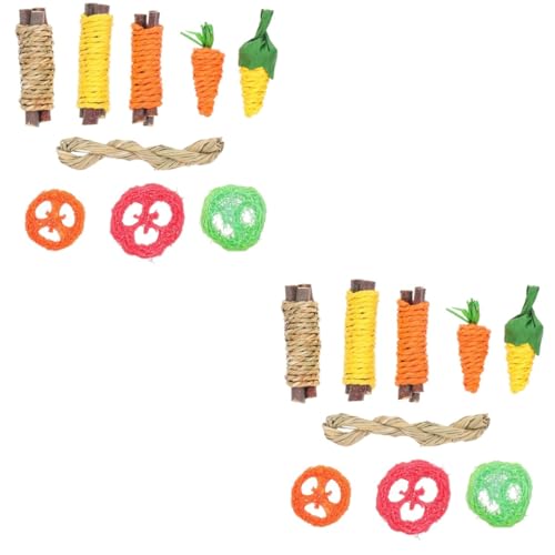 Sosoport 2 Sätze Hamster-Spielzeug Hamster Spielzeug Kaninchenspielzeug Hamsterspielzeug kleine Tiere kauen Spielzeug Snacks spielzeuge Kauspielzeug für Kaninchen Hasenspielzeug Papagei von Sosoport