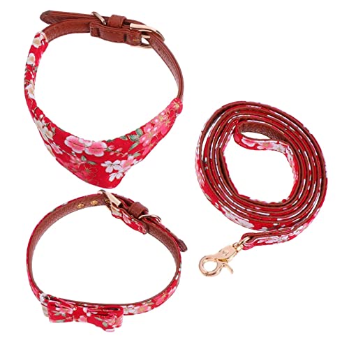 Sosoport 2 Sets Haustierhalsband Leine Und Dreieckstuch Haustierbedarf Für Hunde Bequemes Sicherheitsseil-Set Für Hundehalsbänder von Sosoport