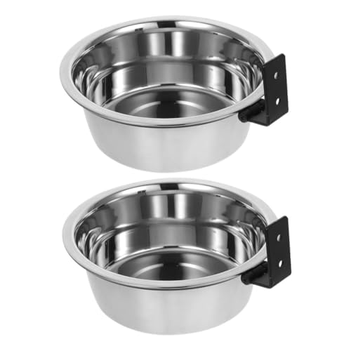 Sosoport 2er-Pack Erhöhte Futterstation Für Haustiere Wandnapf-Set Großer Hundefutter- Und Wassernapf Platzsparendes Design Edelstahl von Sosoport