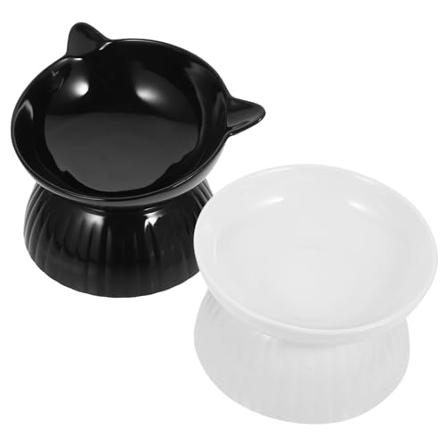 Sosoport Katzenfutter- Und Wassernapf-Set – 2 Erhöhte Katzennäpfe – Erhöhter Katzennapf Mit – Ständer – Katzennapf Und Katzenschale von Sosoport