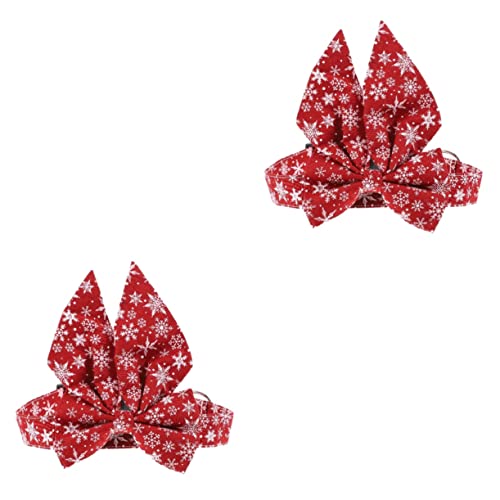 Sosoport 2 STK Haustierhalsband für Hundehalsband klein Hunde weihnachtshalsband Hunde weihnachtsdeko Heimtierbedarf Weihnachtshalsband für Hunde Baumwolle rot von Sosoport