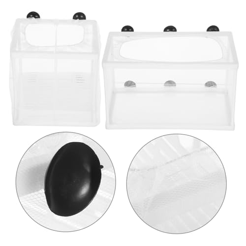 Sosoport 2 Stück Aquarium Fischzuchtbox Fischisolations Zuchtbox Brutkasten Netz Kunststoffrahmen Für Babyfische Garnelen Clownfische Guppy von Sosoport