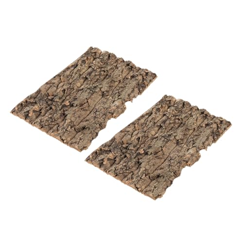 Sosoport 2 Stück Fütterungsbox Kleines Terrariendekor Fischtankdekoration Reptilienpanzerhintergrund Zubehör Für Terrarien Hintergrund des Reptiliengeheges Light Brown Rinde von Sosoport