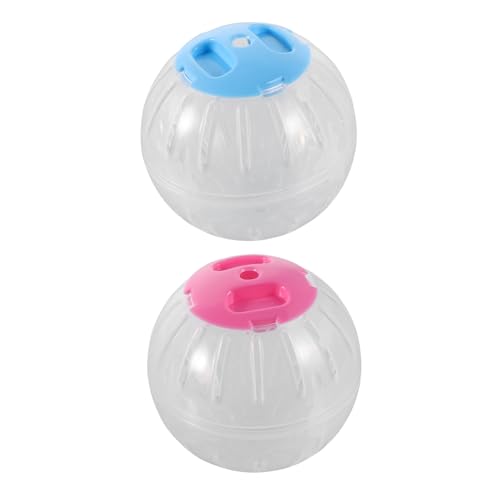 Sosoport 2 Stück Hamster Fitness Ball Transparent Laufrad für Kleintiere Wie Hamster und Meerschweinchen Geräuschloses Übungs mit Großem Innenraum zur Interaktiven Bewegung und Kontrolle von Sosoport