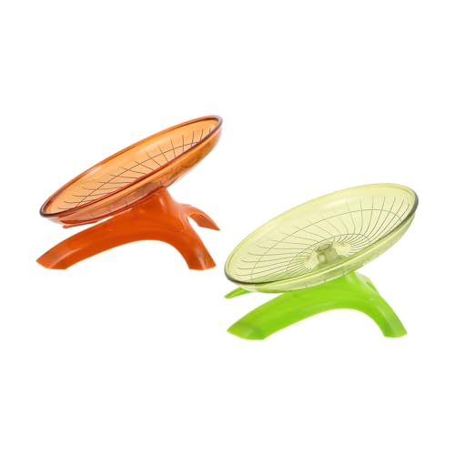 Sosoport 2 Stück Haustierlaufrad Igel Spinntaucer Hamster Sportrad Fliegende Untertasse für Hamster Rennreinrad Hamsterspielzeugübungrad Laufplatte für Hamster leises Laufrad Plastik von Sosoport