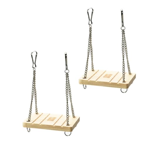 Sosoport 2stücke Holz Hamsterschaukel Spielzeug Für Kleine Haustiere Leiter Für Hamster Papageien Und Andere Kleintiere Naturholz Schaukel Zum Stehen Abenteuern Und Entdecken von Sosoport
