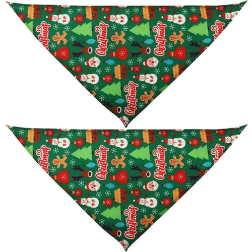 Sosoport 2 Stück Hunde-Bandana Weihnachts-Hundeschal Dreieckslätzchen Halstuch Hunde-Weihnachts-Bandanas Kostüme Haustier-Kostüm-Zubehör von Sosoport