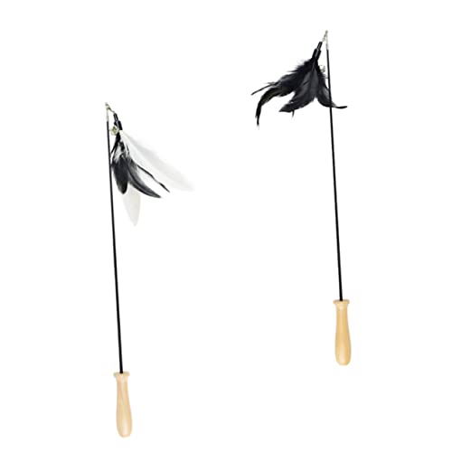 Sosoport 2 Stück Interaktive Katzenspielzeuge Austauschbare Katzenangel mit Holzgriff und Schwarz Weißen Designs für Spielerisches Training und Unterhaltung von Katzen Sosoport 2 Stück Interaktive Katzenspielzeuge Austauschbare Katzenangel mit Holzgriff und Schwarz Weißen Designs für Spielerisches Training und Unterhaltung von Katzen von Sosoport