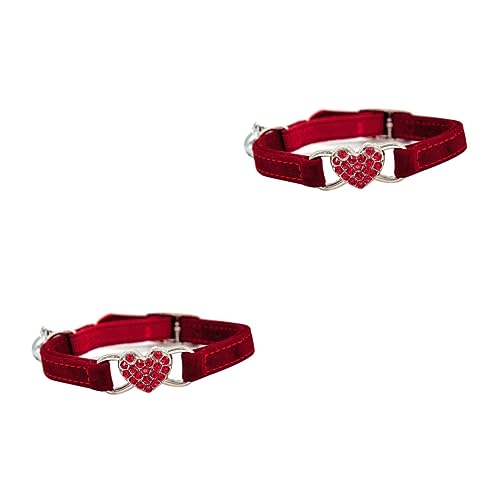Sosoport 2stücke Verstellbares Katzenhalsband Mit Herzform Strass- Und Glocke Für Kätzchen Für Reisen Und Alltag Rot Sosoport 2stücke Verstellbares Katzenhalsband Mit Herzform Strass- Und Glocke Für Kätzchen Für Reisen Und Alltag Rot von Sosoport
