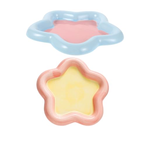 Sosoport 2stücke Keramik-futterteller Für Katzen Und Kleine Hunde Multifunktionale Näpfe Für Futter Und Wasser Mit Kippschutz Und Elegantem Design von Sosoport