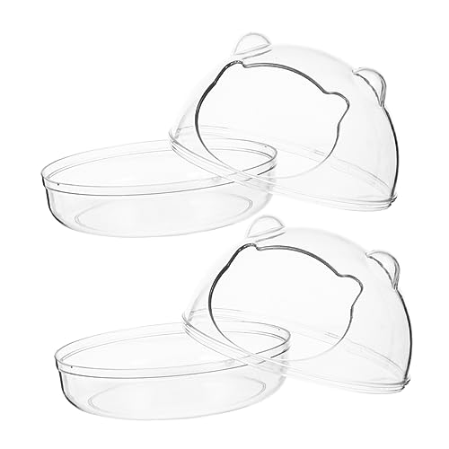 Sosoport 2 Stück Kleintier Badewanne Transparente Hamster Toiletten für Haustiere Leicht zu Reinigen Beobachten für Baden Pflege von Kleinen Nagern von Sosoport