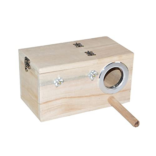 Sosoport 2 Stück Mittelgroßer Vogelparrot Halter aus Holz mit Fenster und Offenen Eingängen Nistkasten für Vögel für Singvögel und Bildung Sosoport 2 Stück Mittelgroßer Vogelparrot Halter aus Holz mit Fenster und Offenen Eingängen Nistkasten für Vögel für Singvögel und Bildung von Sosoport