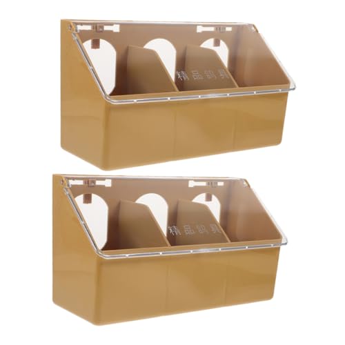 Sosoport 2 Stück Tauben-Hängebox Vogel futterstation vogelfutterspender Vogelfutterbehälter Fänger Käfige Trog Futterbehälter für Tauben Aufbewahrungsbehälter für Vogelfutter Plastik Coffee von Sosoport