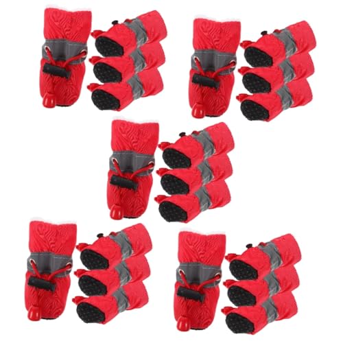 Sosoport 20 STK rutschfeste Schuhe Für Haustiere Pfote Hundestiefel Welpenhaustierschuhe Schützende Hundeschuhe Haustierschuhe Für Draußen Welpenschuhe Rot Regenstiefel Stoff Kleinkind Sosoport 20 STK rutschfeste Schuhe Für Haustiere Pfote Hundestiefel Welpenhaustierschuhe Schützende Hundeschuhe Haustierschuhe Für Draußen Welpenschuhe Rot Regenstiefel Stoff Kleinkind von Sosoport