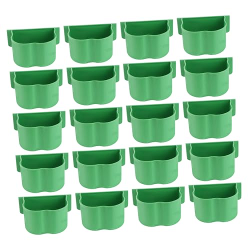Sosoport 20 Stück Vogelfutternapf Hasen zubehör für den käfig kaninchenstall zubehör Bird feeders Vogelfütterer füttern Futternapf für Vogelkäfige Kaninchenkäfig-Futterbecken Plastik Green von Sosoport