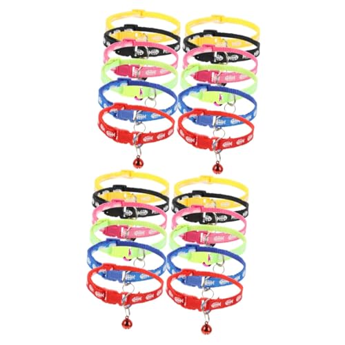 Sosoport 24 STK Haustierhalsband Türdekoration Kätzchen Zubehör Kleiner Welpe hundezubehör Dog Accessories Welpenhalsband Haustier-Kätzchen-Halsband Drucken schmücken Hundebedarf pp von Sosoport