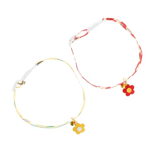 Sosoport 2st Blumenhalsband Für Haustiere Entzückendes Katzenhalsband Hundehalsband Mit Fliege Katzenhalsband Mit Blumenmuster Florale Fliege Hundefliege Nylon Zubehör Kleidung von Sosoport