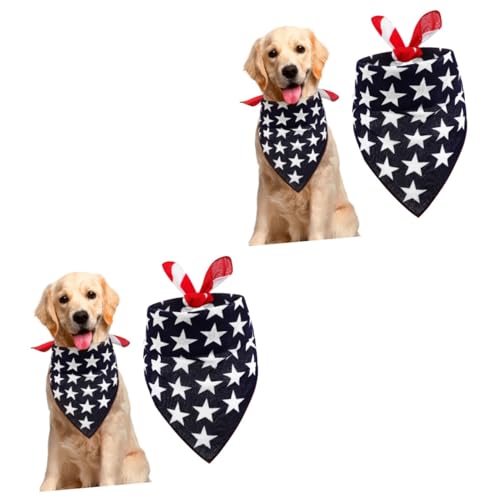 Sosoport 2St Haustier Halskette Dekor Haustierbandanas zum Unabhängigkeitstag dreieckiges Lätzchen Hundehalstuch mit USA Flagge Amerikanische Flagge Hundeschal Kleider Halsketten Sanft von Sosoport