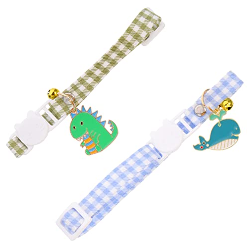 Sosoport 2St Katzenhalsband Welpen abbrechbare katzenhalsbänder Kitten Glockenhalsband für Kätzchenhalsbänder für Mädchen Baumwolle Polyester von Sosoport